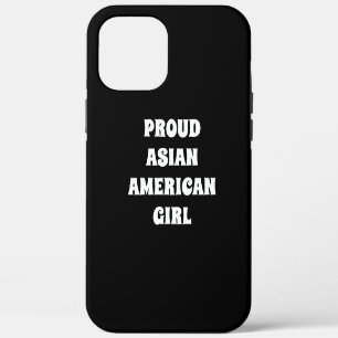 Coque iPhone 12 Pro Max Fière fille asiatique américaine, noir blanc
