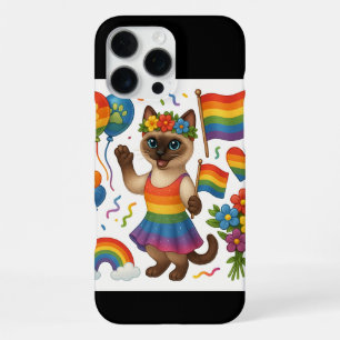 Coque iPhone 16 Pro Max Fierté féline Pattes Fierté LGBTQ inspirée des cha