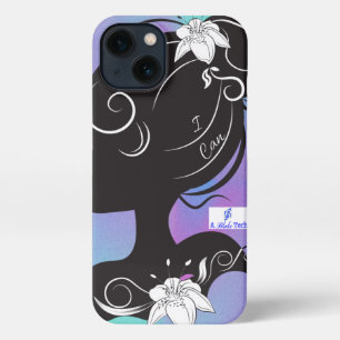 Etui iPhone 13 Fille avec une casque de téléphone "I Can"
