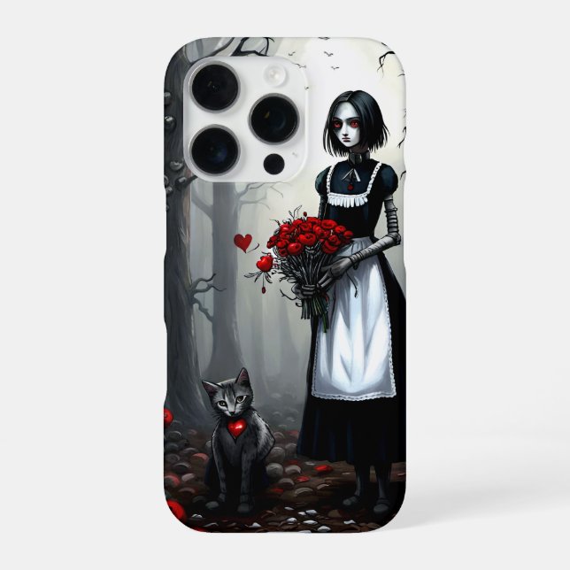 Coque iPhone Fille Robot Gothique (Verso)