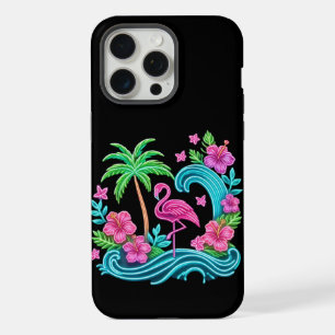 Flamant rose de néon tropical