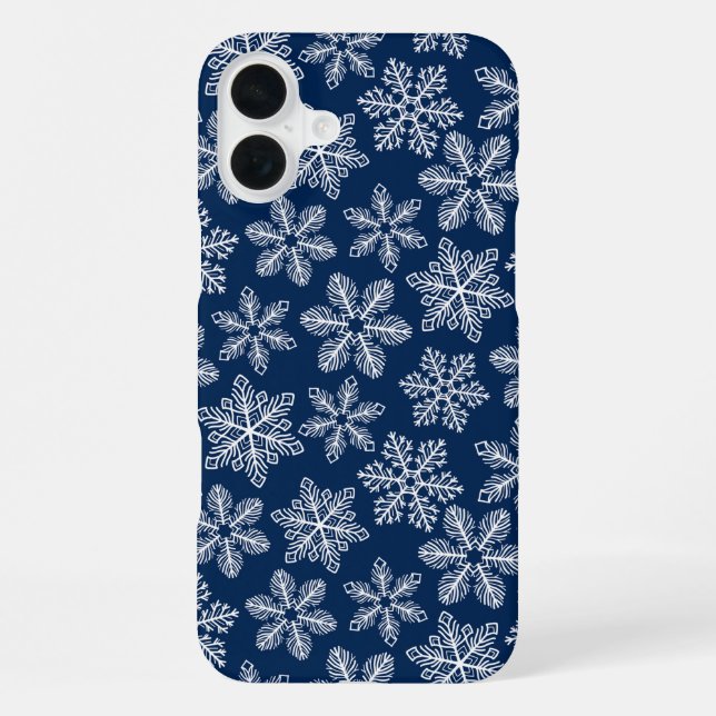 Coque iPhone Flammes de neige sur bleu foncé (Verso)