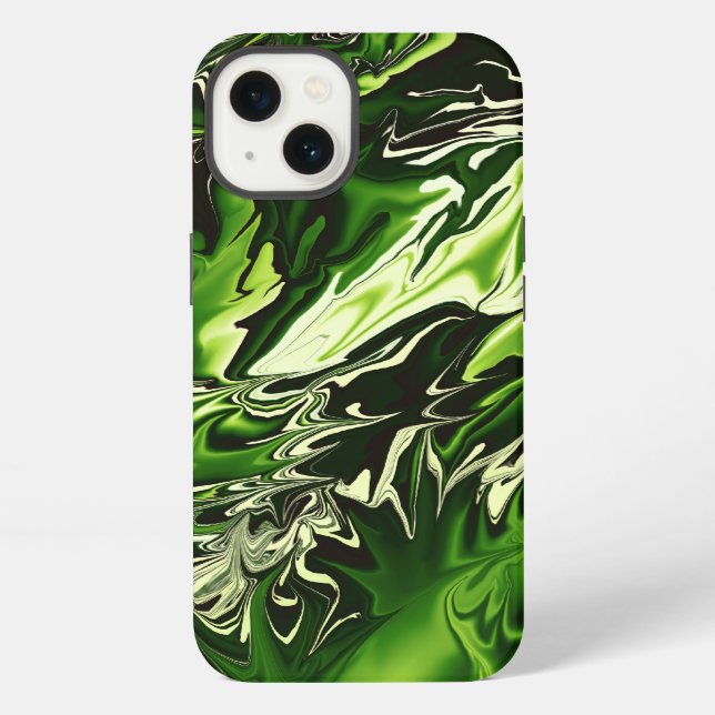 Coque iPhone Flammes vertes (Verso)