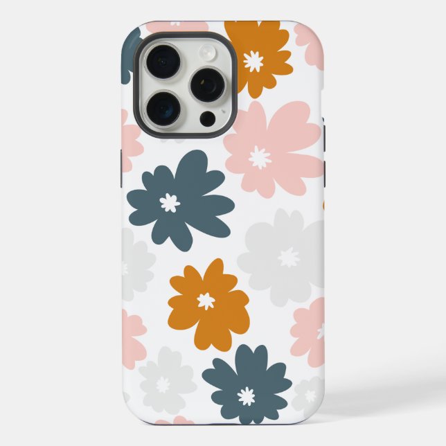 Coque iPhone Fleur abstrait rétro (Verso)