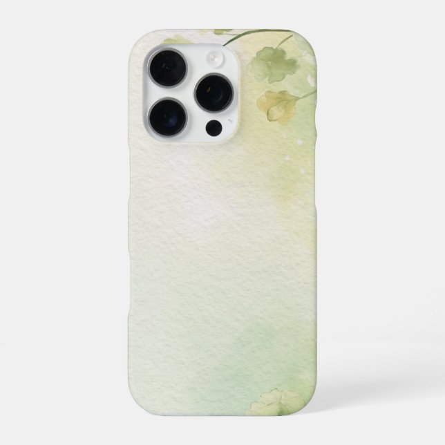 Coque iPhone Fleur abstraite Alchemilla vert doux (Verso)