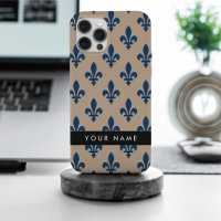 Fleur de Lis, Bleu Marine sur Beige, Royal, Votre 