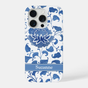 Fleur de lotus blanche bleue motif de poterie chin