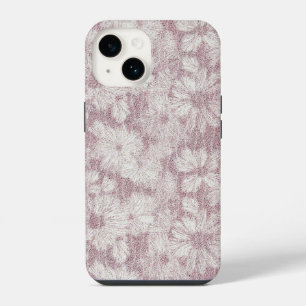 Coque Pour iPhone 14 Fleur de Pâquerette Velouté Rose Poussiéreuse
