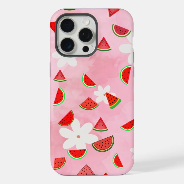 Coque iPhone Fleur de pastèque - Fun Summer Floral Patch" (Verso)