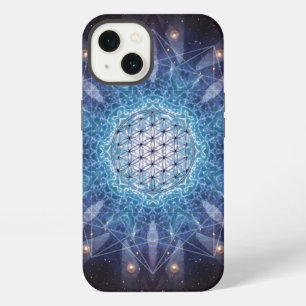 Etui iPhone 13 Fleur de Vie / Blume des Lebens Univers sacré