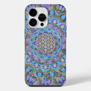 Coque Pour Pour iPhone 14 Pro Max Fleur de Vie - Mandala Style Inde 2