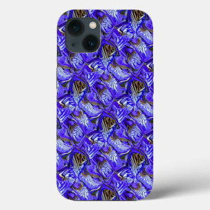 Etui iPhone 13 Fleur d'Iris Pourpre / Inclinée / Carrelée /