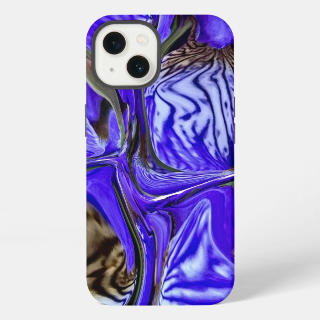 Coque iPhone Fleur Iris Violet (Verso)