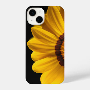Coque Pour iPhone 14 Fleur jaune sur arrière - plan noir