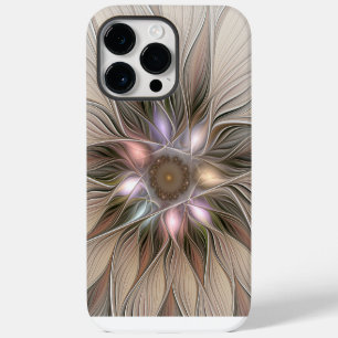 Coque Pour Pour iPhone 14 Pro Max Fleur joyeuse abstraite beige marron floral fracta