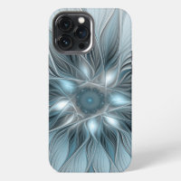 Fleur joyeuse abstraite fleur bleue grise fractale