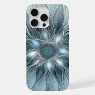Fleur joyeuse abstraite fleur grise bleue fractale