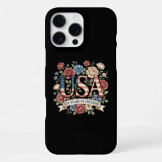 Coque iPhone 16 Pro Max Fleurs 250 Ans Anniversaire Amérique USA 250ème Bi