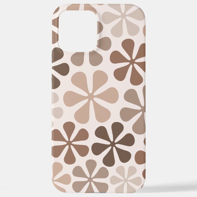 Coque iPhone Fleurs Abstraites (B) Crème Brown de Taupe (Verso)