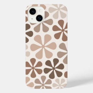 Fleurs Abstraites (B) Crème Brown de Taupe