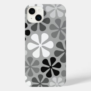 Fleurs Abstraites Gris noir blanc