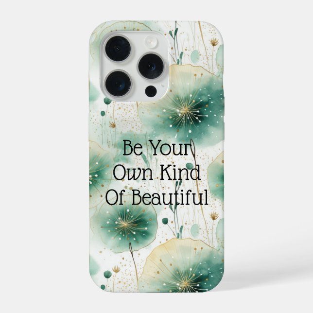 Coque iPhone Fleurs blanches vertes (Verso)