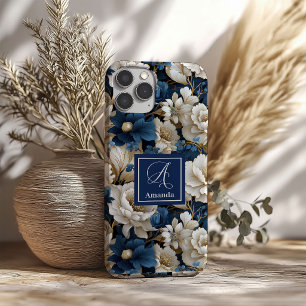 Coque iPhone Fleurs Bleues de Designer Chic Cove F