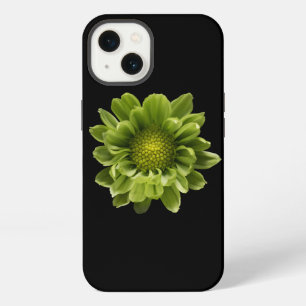 Etui iPhone 13 Fleurs Chrysanthème vert