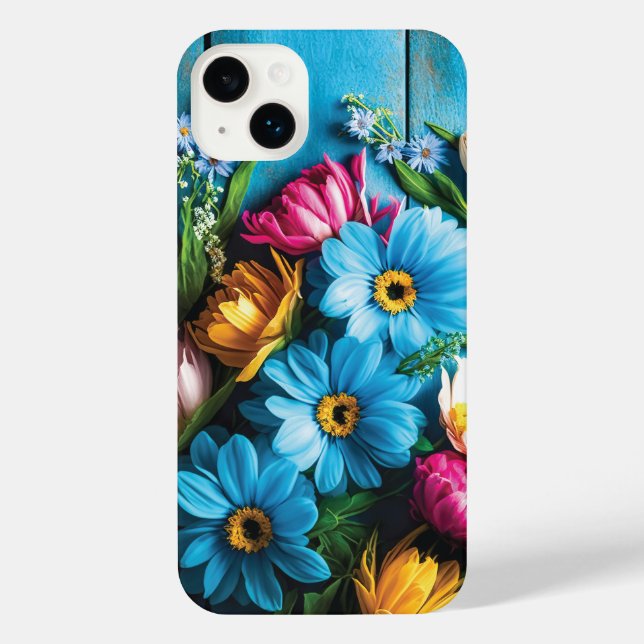 Coque iPhone Fleurs colorées (Verso)