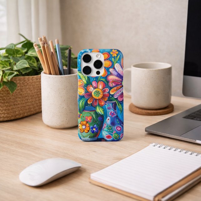 Coque iPhone Fleurs Colorées Lumineuses (Créateur téléchargé)
