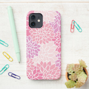 Coque iPhone 12 Fleurs Dahlia, Motif De Fleurs, Dahlia Rose