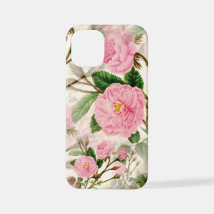 Coque iPhone 12 Mini Fleurs de pivoines roses, Feuilles & Buds Motif
