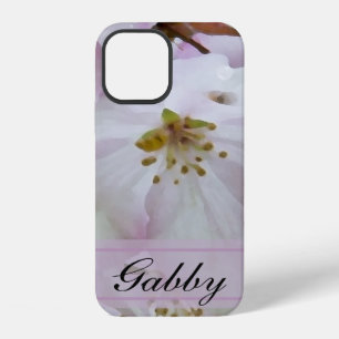 Coque iPhone 12 Fleurs de pommier sauvage rose et blanc