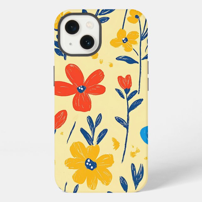 Coque iPhone Fleurs de rayonne et papillon (Verso)