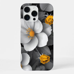 Coque iPhone 16 Pro Max Fleurs de Teinte Dorée