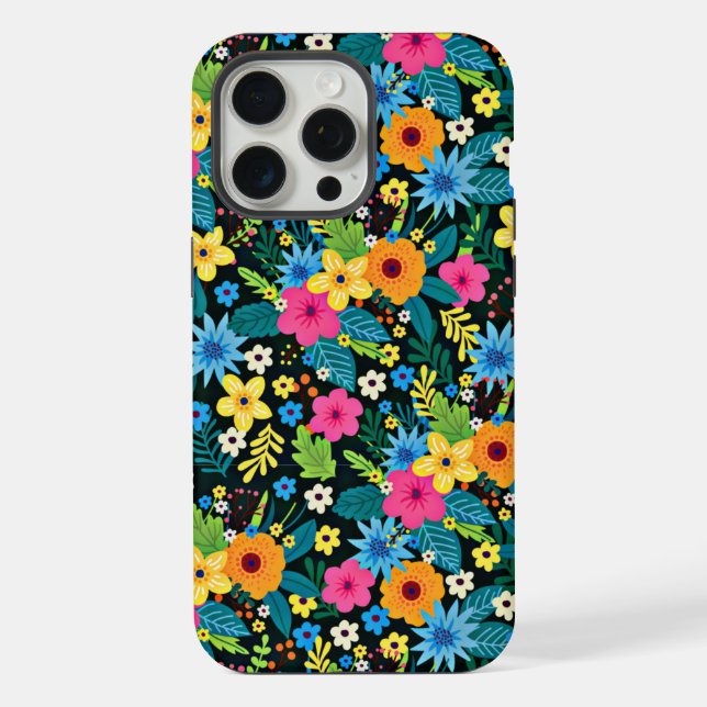 Coque iPhone Fleurs Ditsy Vibrantes Motif Floral-43785 (Verso)