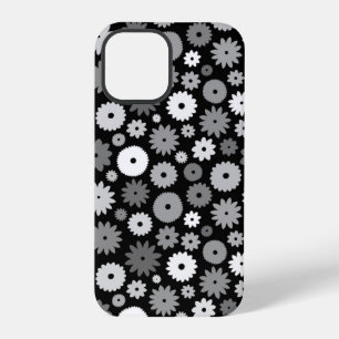 Coque iPhone 12 Pro Fleurs monochromes à motif répétitif