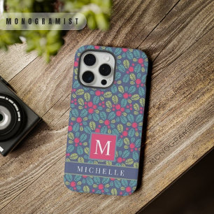 Fleurs personnalisables gris bleu floral rose vert