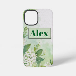 Coque iPhone 12 Mini Fleurs verdoyantes aquarelles modernes & personnal