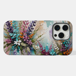 Floral coloré sur Bleu Beige Blanc Lavande