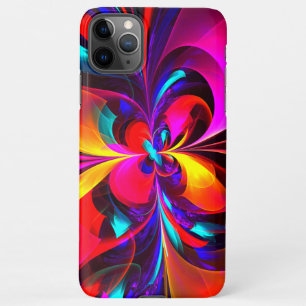 Coque iPhone 11Pro Max Floral moderne Art Abstrait Rouge Bleu Motif #07