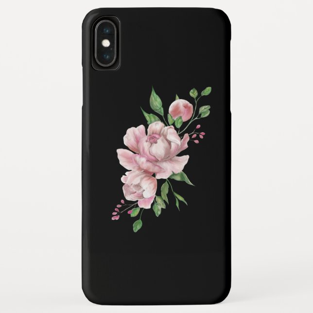 Coque iphone floral noir (Dos)