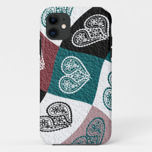 Coque iphone floral vintage d'art déco de coeur
