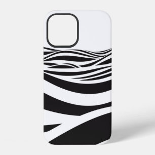 Coque iPhone 12 Fond abstrait de vagues. Illusion optique 3D-