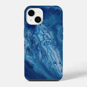 Coque Pour iPhone 14 Fond abstrait fluide en acrylique bleu rose