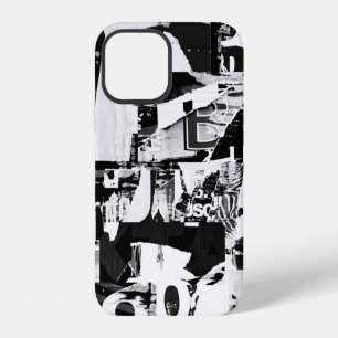 Coque iPhone 12 Fond de collage d'affiches publicitaires déchirées