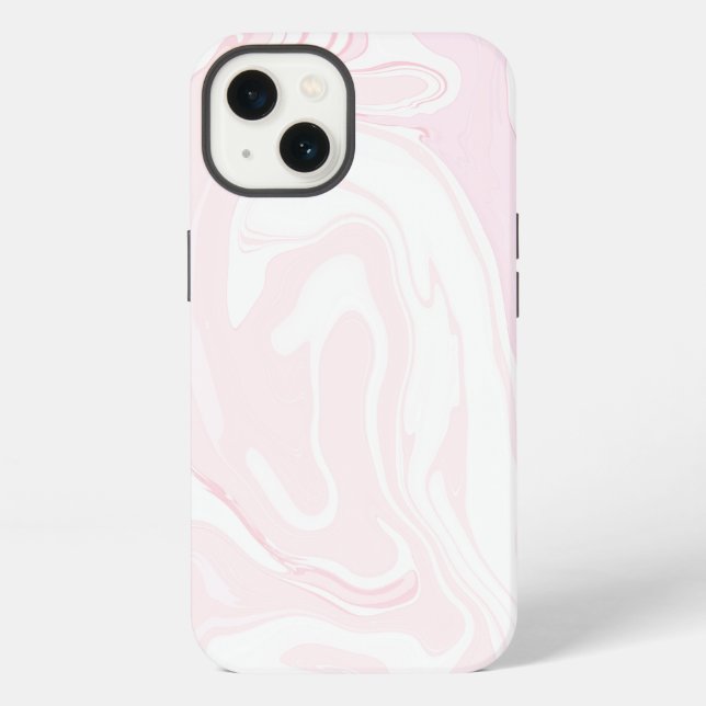 Coque iPhone Fond élégant en marbre rose (Verso)