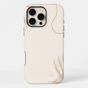 Coque iPhone 16 Pro Max Fond Linktree esthétique floral marron beige