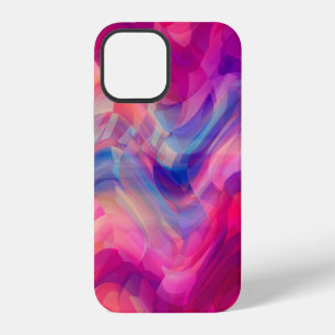 Coque iPhone 12 Fond multicolore rose vif abstrait. Elég