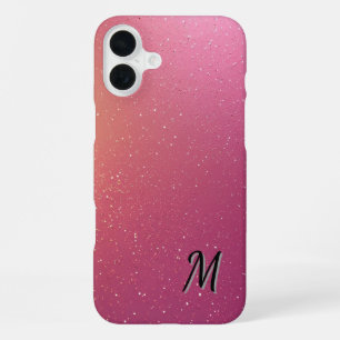 Coque iPhone 16 Plus Fond rose vibrant et scintillant
